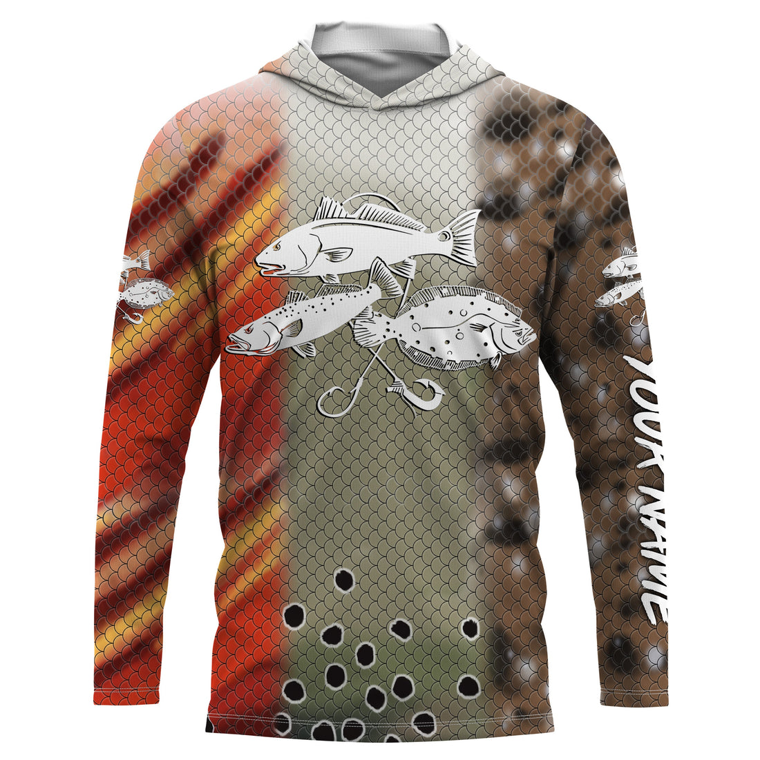 Texas Slam Redfish, trout, flounder UV protection Custom name long sleeves fishing NQS879