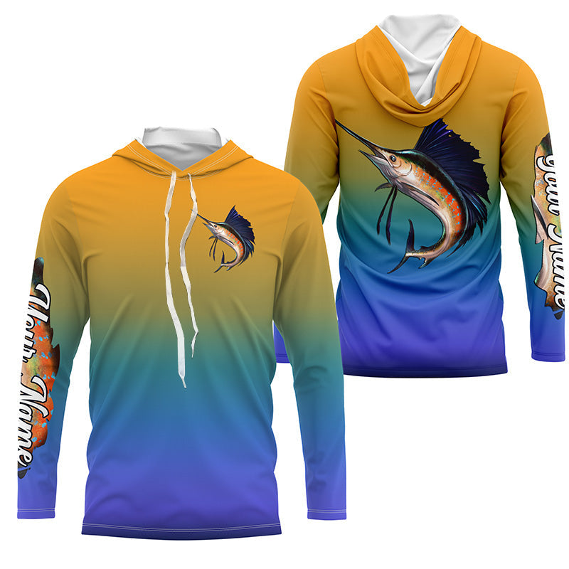 Sailfish fishing Custom Name UV protection UPF 30+ fishing, deep sea fishing tournament NQS3957