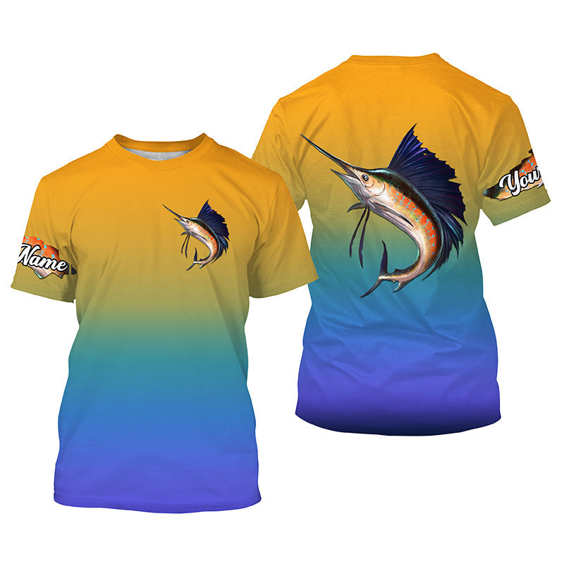 Sailfish fishing Custom Name UV protection UPF 30+ fishing, deep sea fishing tournament NQS3957