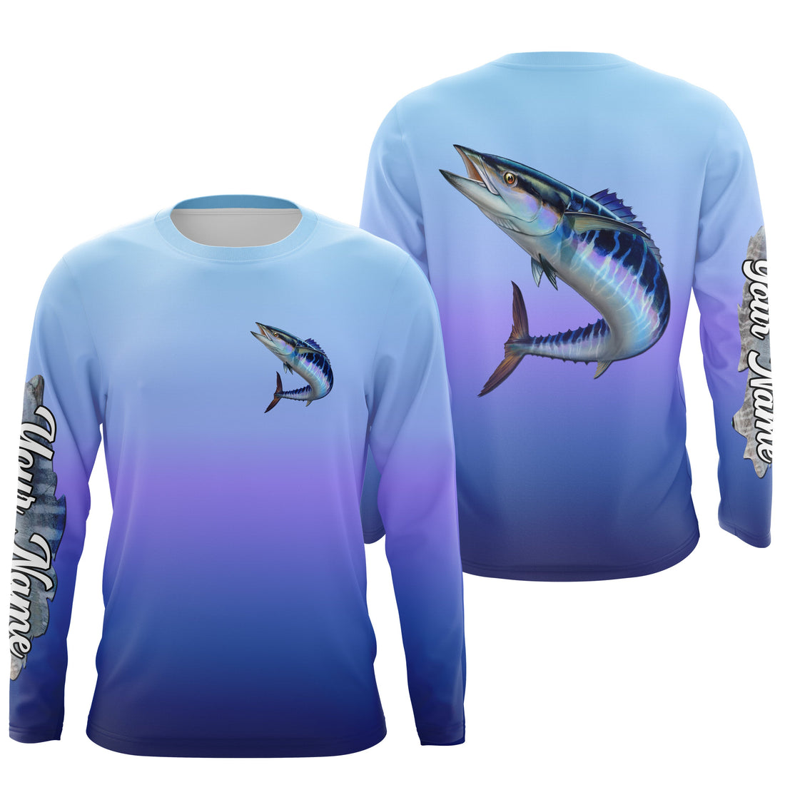 Wahoo fishing Custom Name UV protection UPF 30+ fishing, deep sea fishing tournament NQS3958