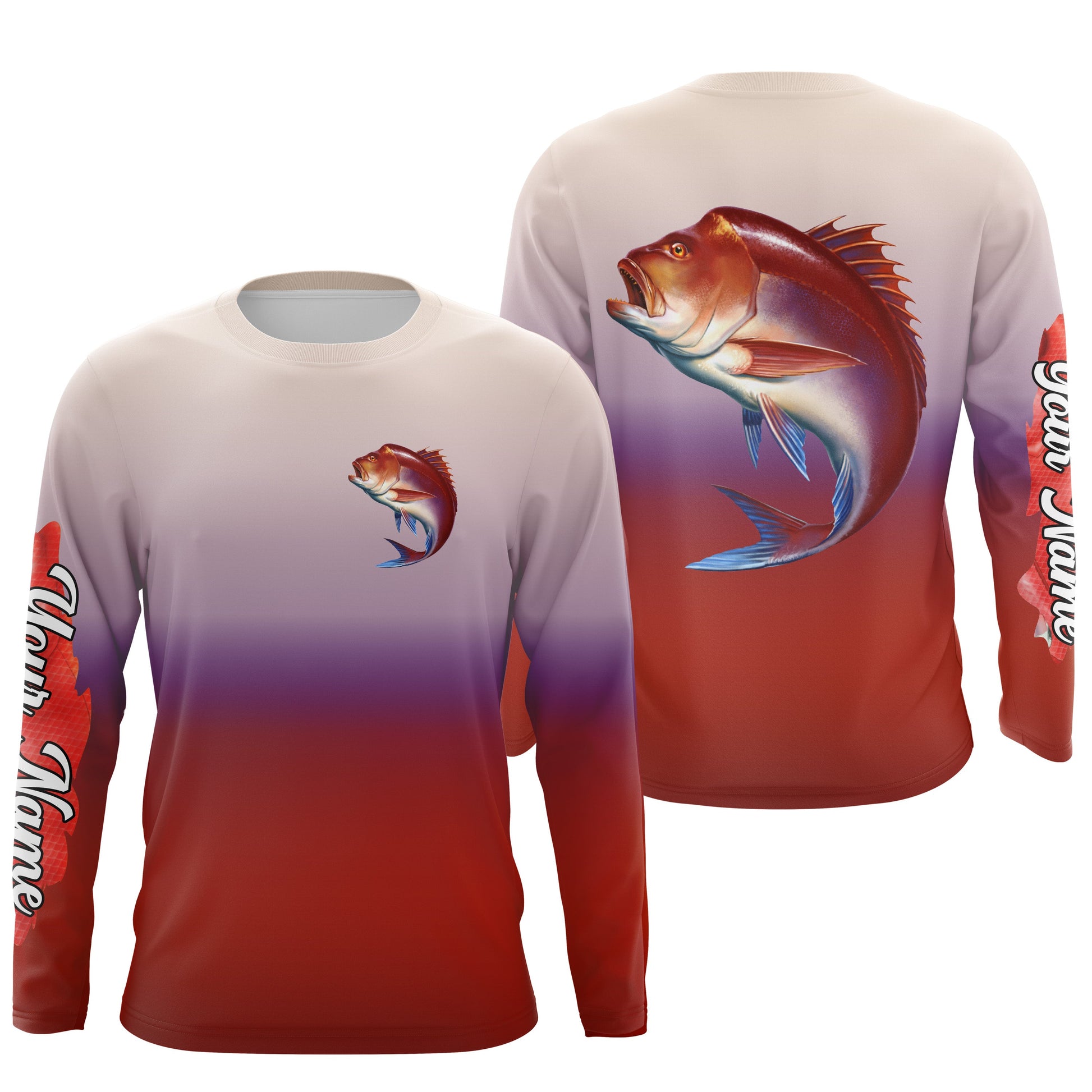 Red snapper fishing Custom Name sun protection fishing, deep sea fishing tournament NQS3960