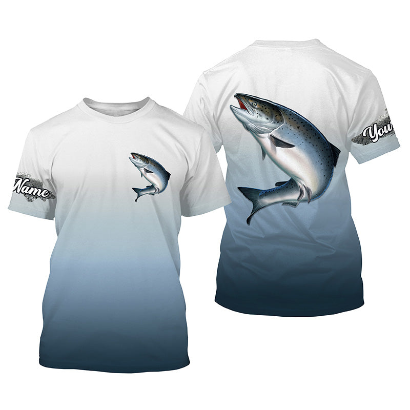 Chinook Salmon fishing Custom Name sun protection fishing, Salmon fishing tournament NQS3963