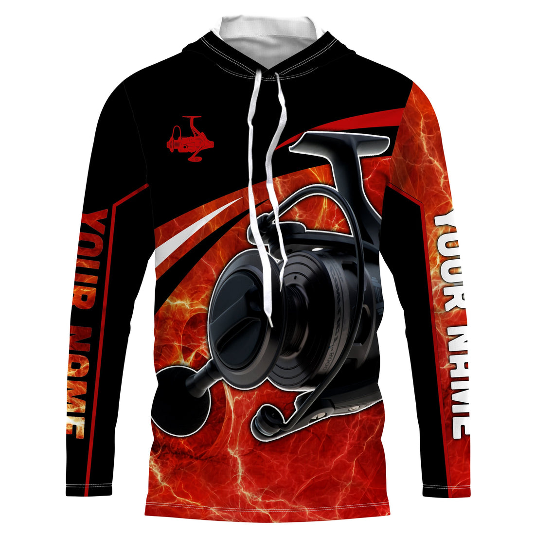 Fishing reel red and black performance Fishing Custom Name 3D All over printed NQS2533