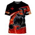 Fishing reel red and black performance Fishing Custom Name 3D All over printed NQS2533
