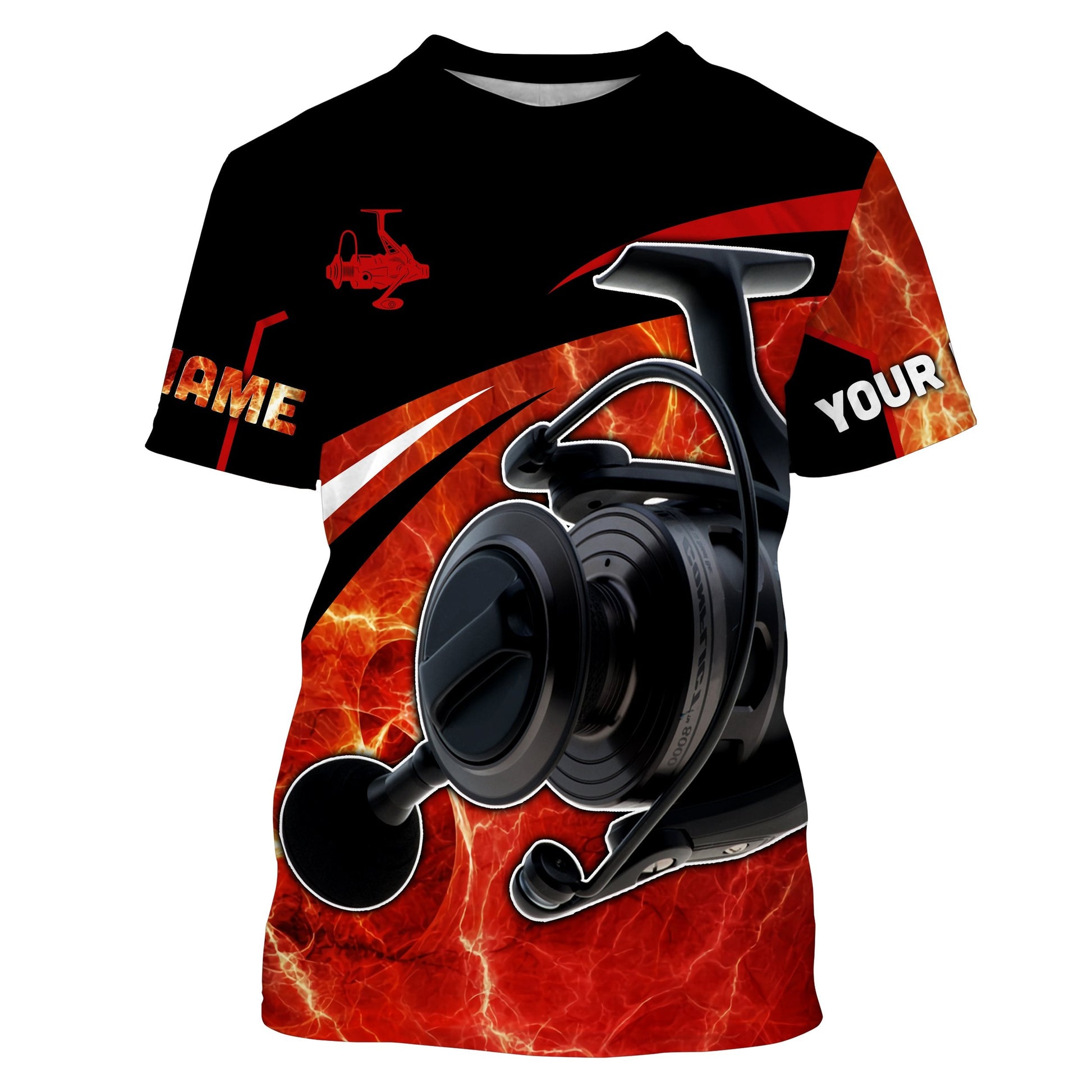 Fishing reel red and black performance Fishing Custom Name 3D All over printed NQS2533