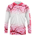 Personalized name White and Pink Camo performance long sleeve team fishing tournament NQS9241