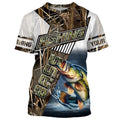 Largemouth bass fishing grey camo Customize name long sleeves fishing NQS1861