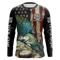 Crappie Fishing American Flag Patriotic Custom UV protection fishing apparel, Crappie fishing NQS498