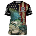Crappie Fishing American Flag Patriotic Custom UV protection fishing apparel, Crappie fishing NQS498