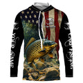 Carp Fishing 3D American Flag Patriotic Customize name UV Protection Fishing NQS499
