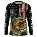 Carp Fishing 3D American Flag Patriotic Customize name UV Protection Fishing NQS499