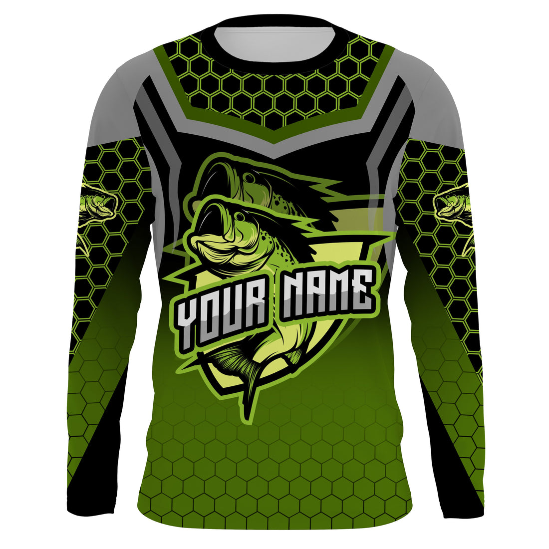Largemouth bass fishing green Custom Name UV Protection Fishing, Bass fishing NQS3644