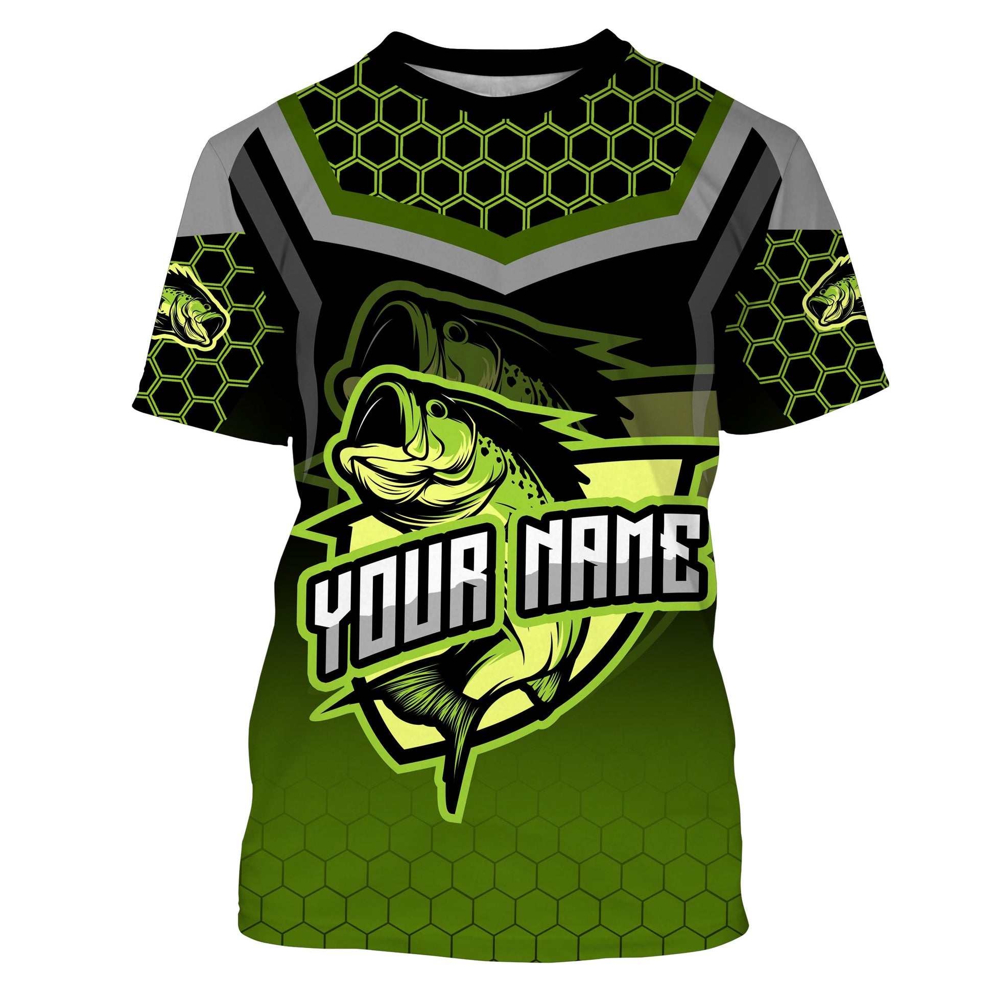 Largemouth bass fishing green Custom Name UV Protection Fishing, Bass fishing NQS3644