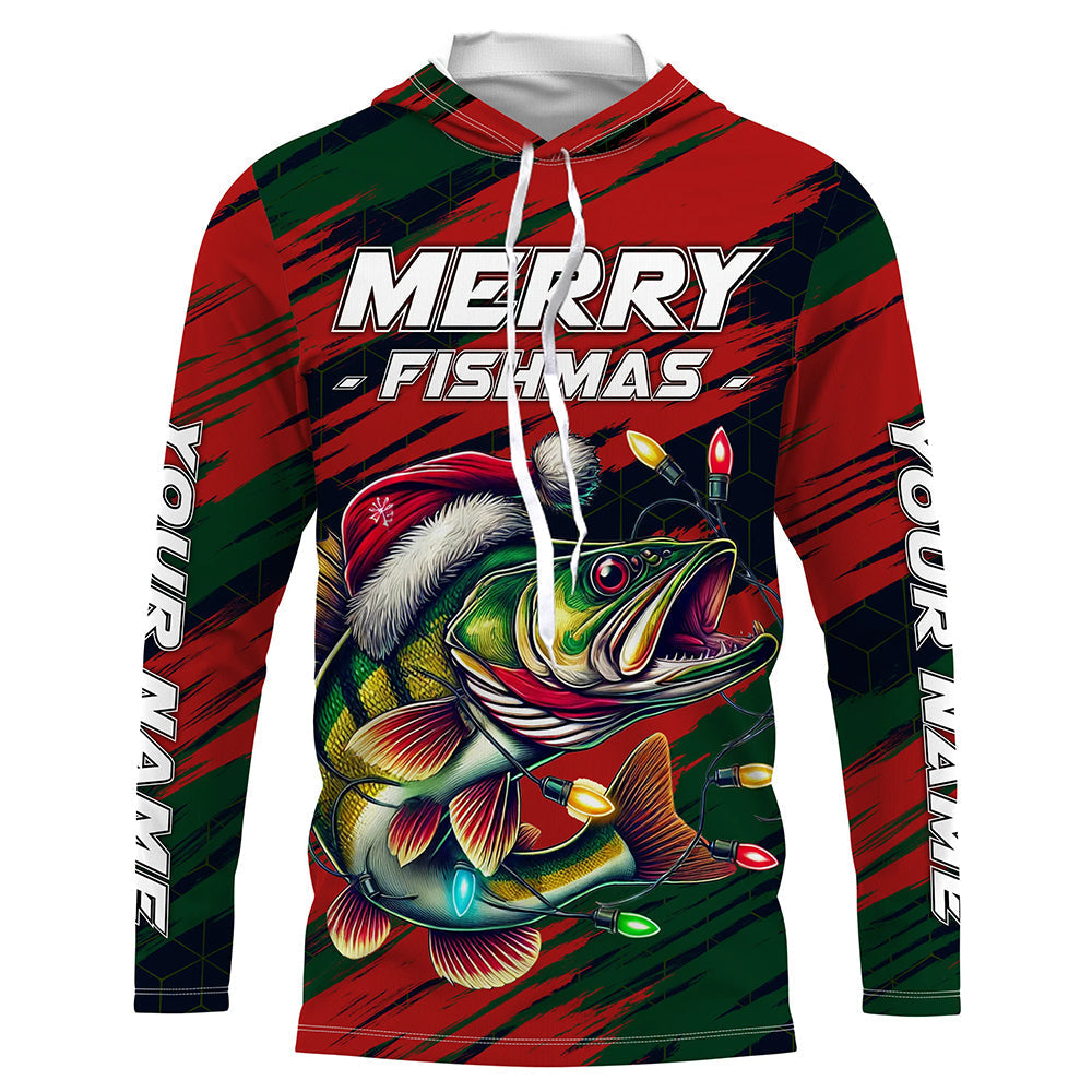 Personalized funny Christmas Walleye Fishing, Mery Fishmas Fishing gift, women, kid NQS9007