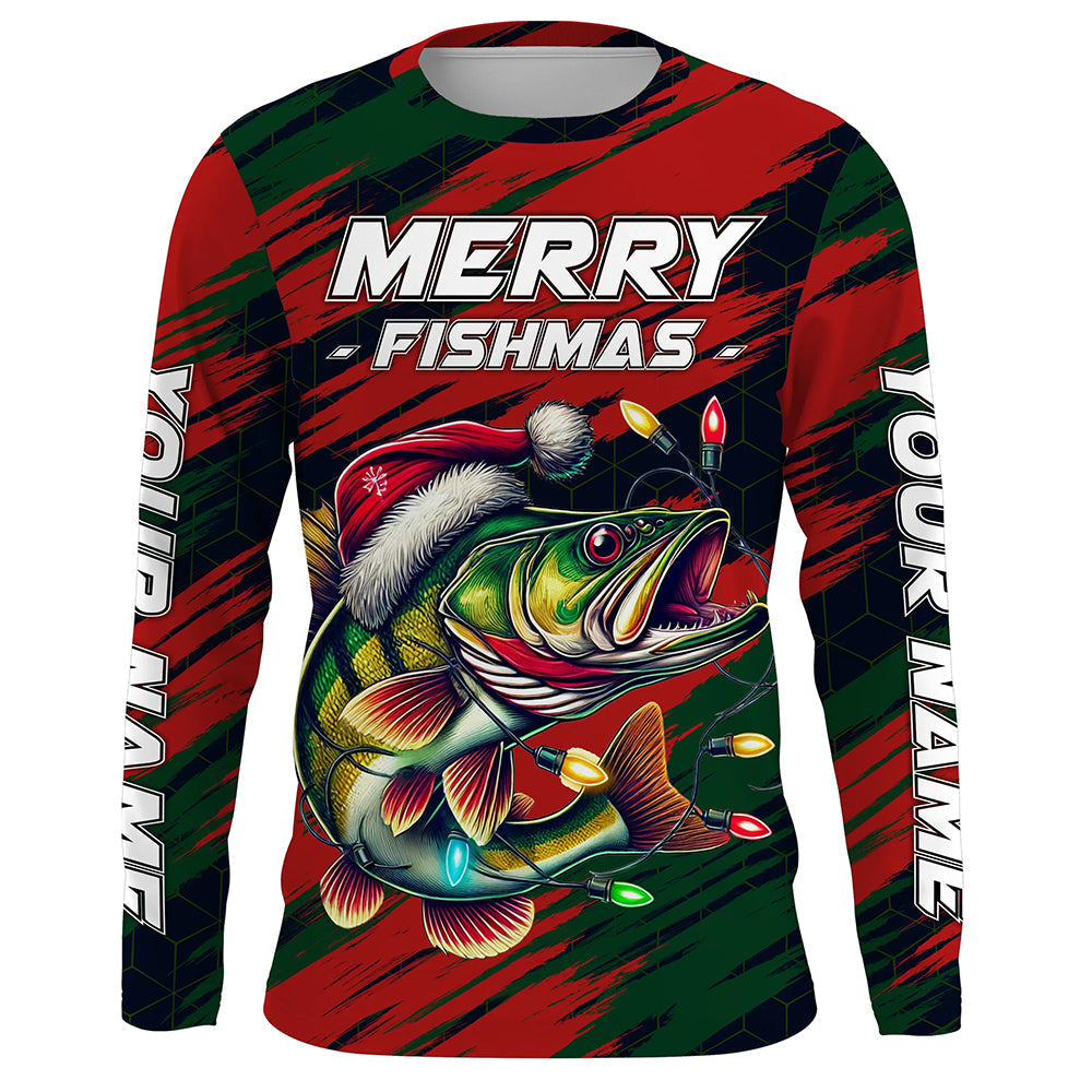 Personalized funny Christmas Walleye Fishing, Mery Fishmas Fishing gift, women, kid NQS9007