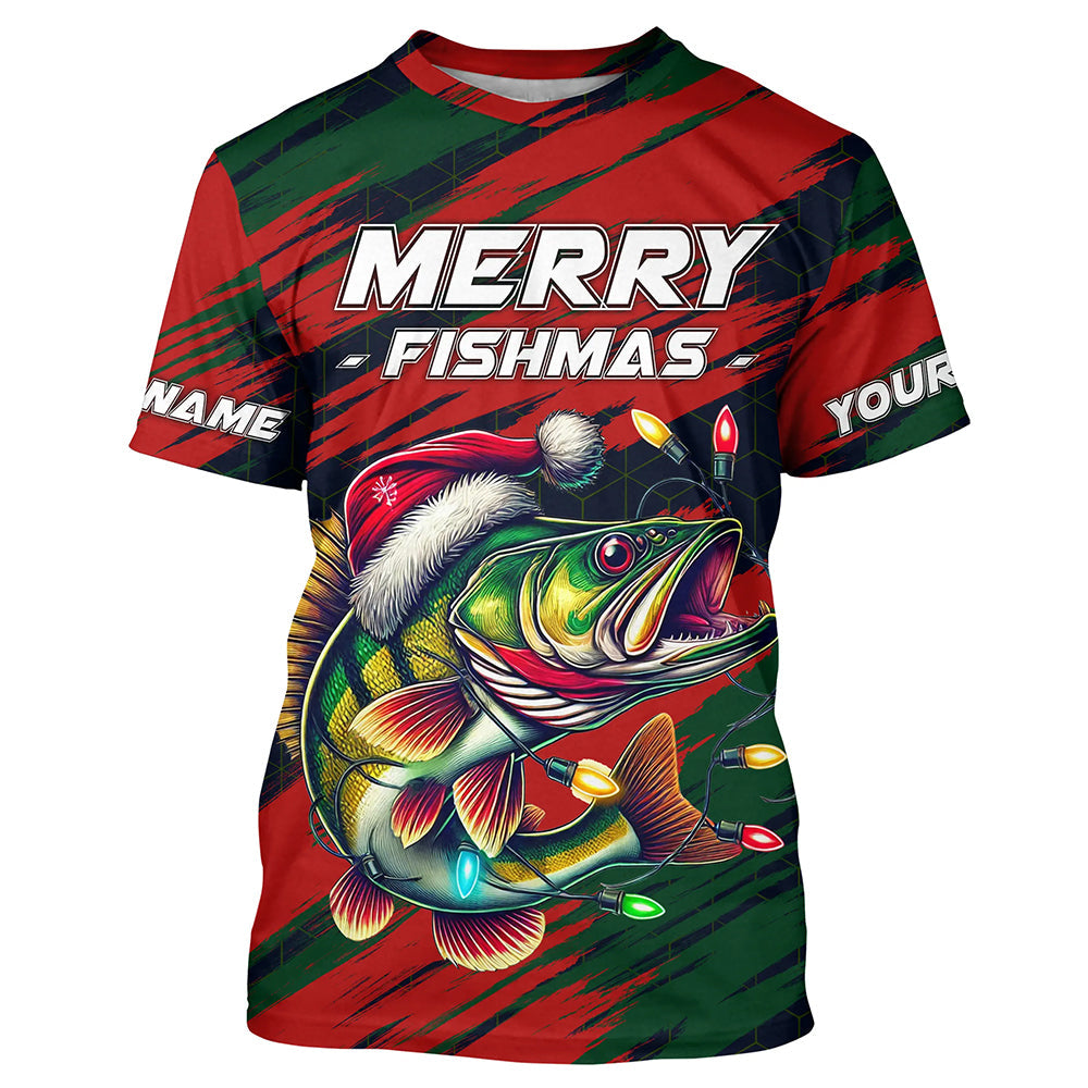 Personalized funny Christmas Walleye Fishing, Mery Fishmas Fishing gift, women, kid NQS9007