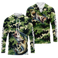 Black Green camo Bass fishing Custom Long Sleeve Tournament Fishing, Performance Bass NQS7530