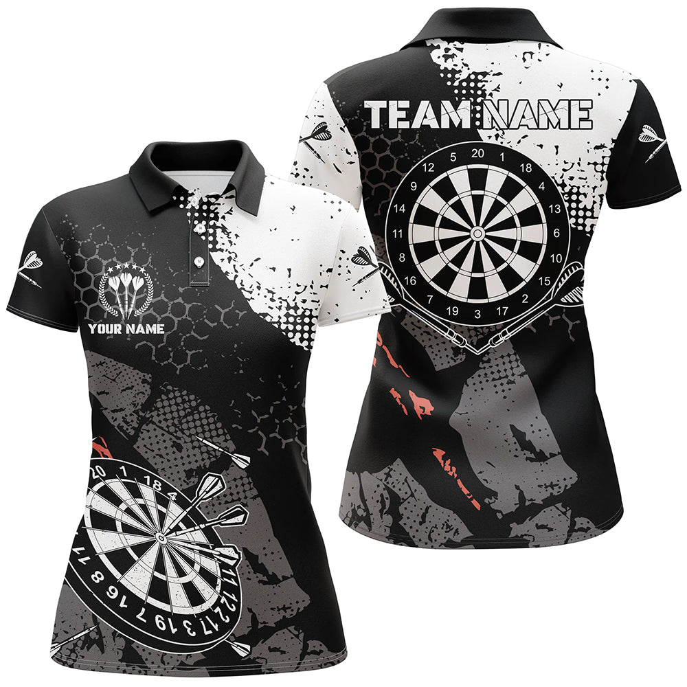 Retro Black White Pattern Custom Darts Quarter-Zip Dart Team