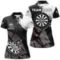 Retro Black White Pattern Custom Darts Quarter-Zip Dart Team