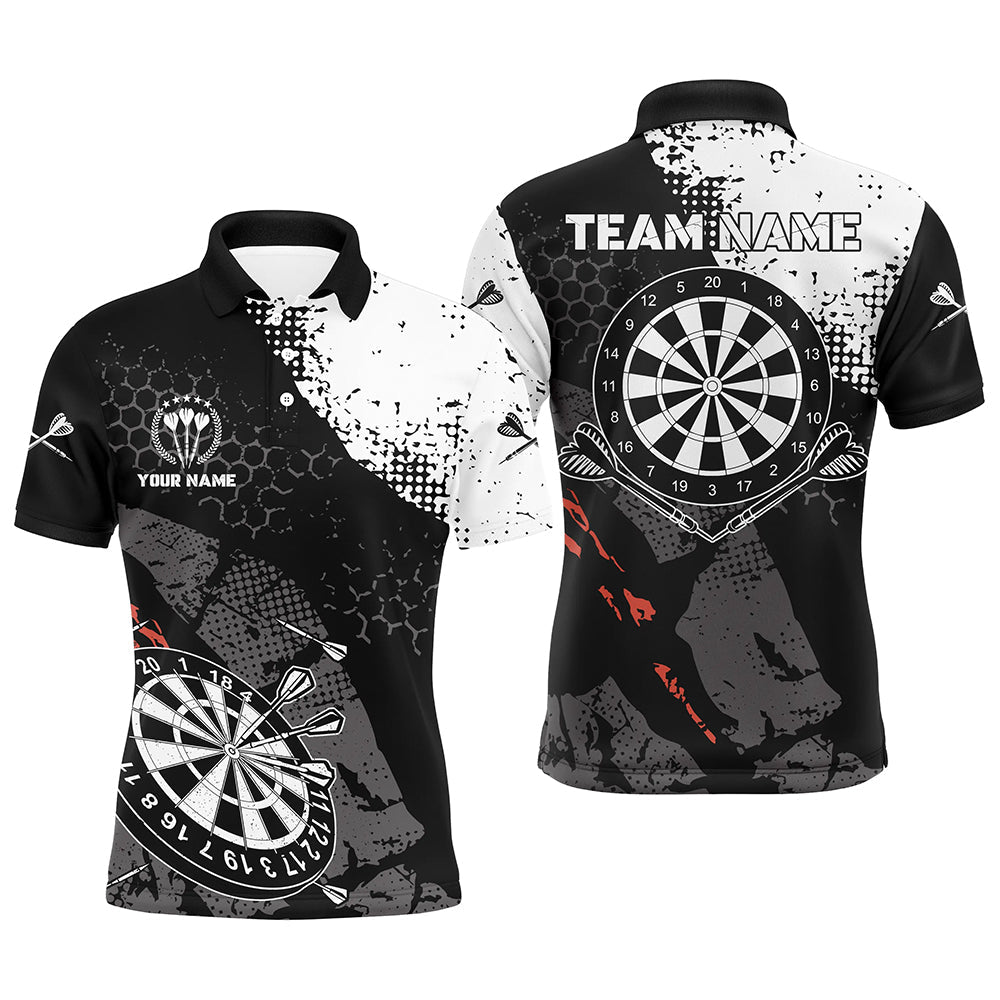 Retro Black White Pattern Custom Darts Quarter-Zip Dart Team