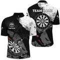 Retro Black White Pattern Custom Darts Quarter-Zip Dart Team