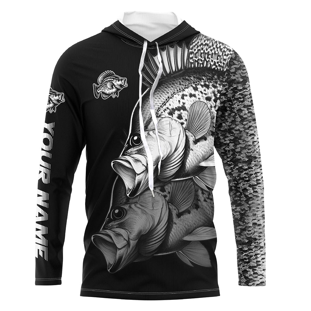 Black Crappie performance Fishing Custom Crappie Fishing Long Sleeve Tournament Fishing NQS7678