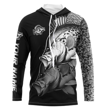 Black Crappie performance Fishing Custom Crappie Fishing Long Sleeve Tournament Fishing NQS7678