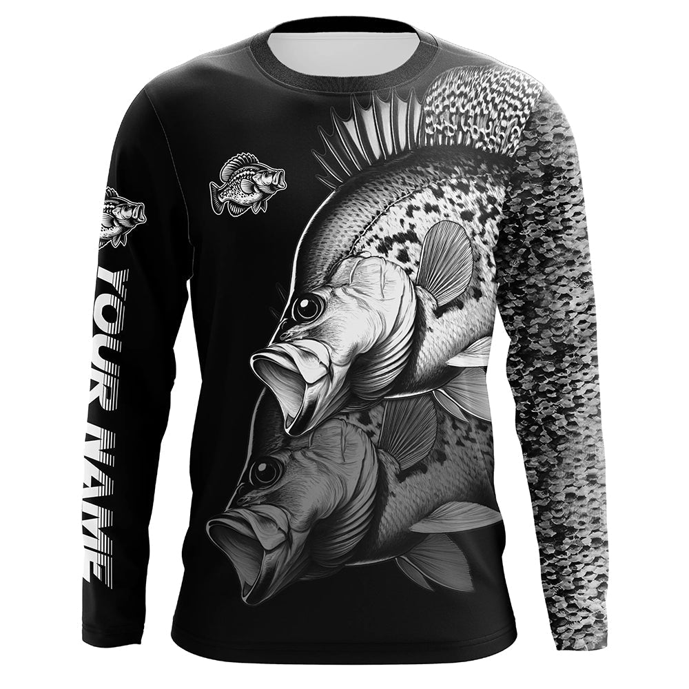 Black Crappie performance Fishing Custom Crappie Fishing Long Sleeve Tournament Fishing NQS7678