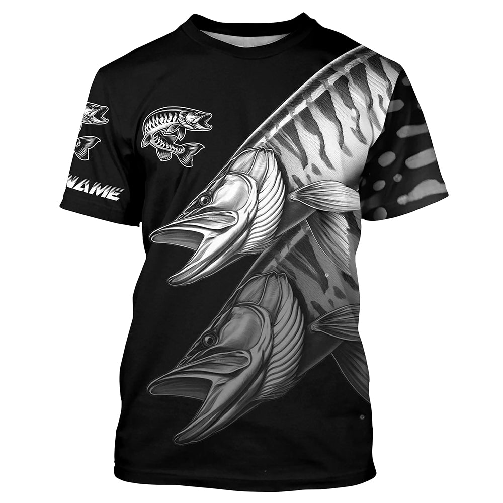 Black Musky performance Fishing Custom Muskie Fishing Long Sleeve Tournament Fishing NQS7679