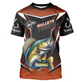 Black and Orange Walleye Long Sleeve Fishing, Personalized Walleye Fishing Tounament NQS9772