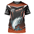 Black and Orange Chinook Salmon Long Sleeve Fishing, Personalized Salmon Fishing Tounament NQS9773