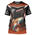 Black and Orange Redfish Long Sleeve Fishing, Personalized Red Drum Fishing Tounament NQS9774