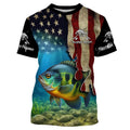 Bluegill Fishing 3D American Flag Patriotic Customize name All over printed NQS516