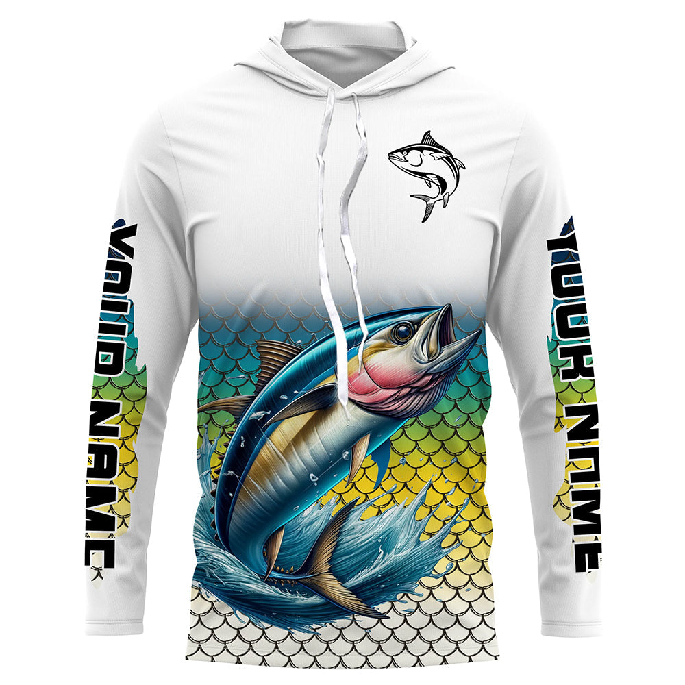 Personalized Tuna Fishing, Tuna scales UV protection Long Sleeve Performance Fishing NQS6016