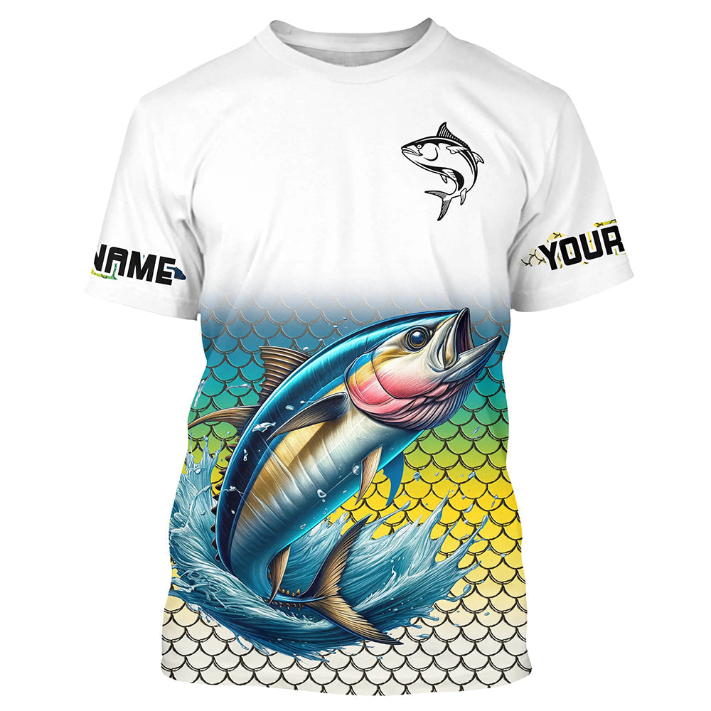Personalized Tuna Fishing, Tuna scales UV protection Long Sleeve Performance Fishing NQS6016