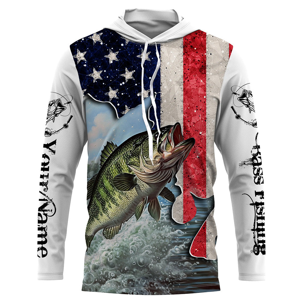 American Bass fishing US flag UV protection Custom long sleeves fishing NQS2715