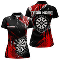 Retro Black Red Pattern Custom Darts, Quarter-Zip For Dart Team NQS9456