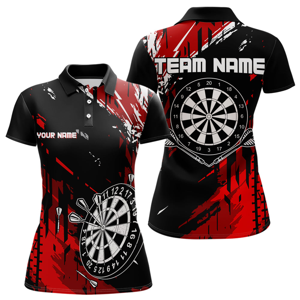 Retro Black Red Pattern Custom Darts, Quarter-Zip For Dart Team NQS9456