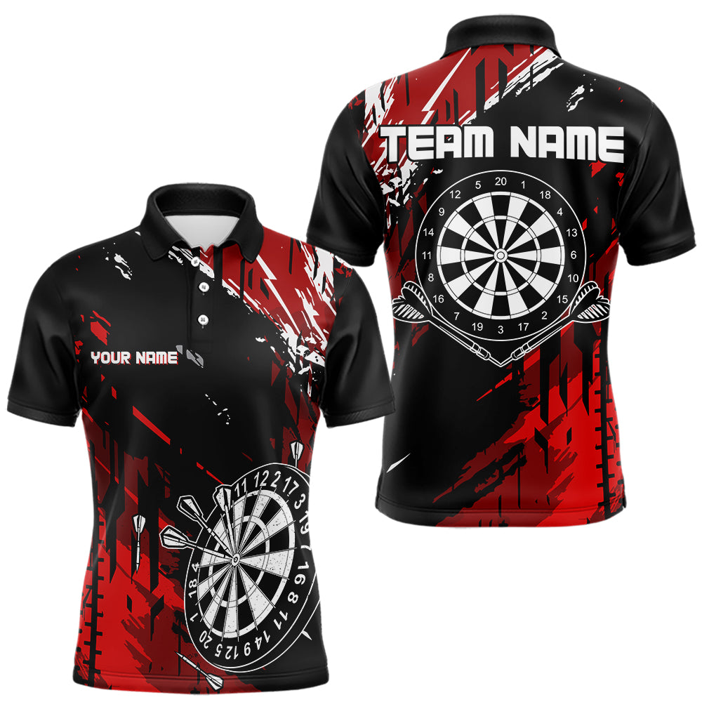 Retro Black Red Pattern Custom Darts, Quarter-Zip For Dart Team NQS9456