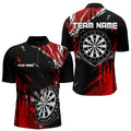 Retro Black Red Pattern Custom Darts, Quarter-Zip For Dart Team NQS9456