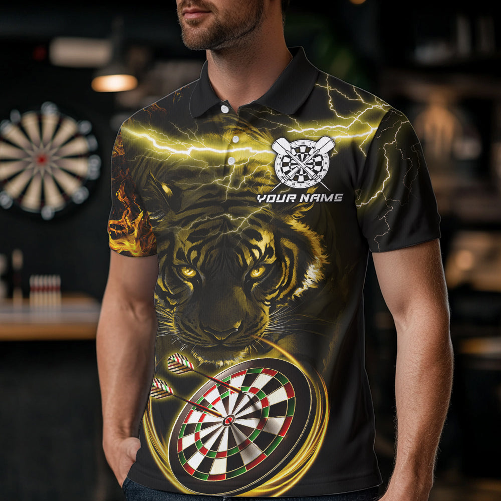 Personalized Yellow Lightning Thunder Storm Tiger Darts Custom Dart Team NQS9465