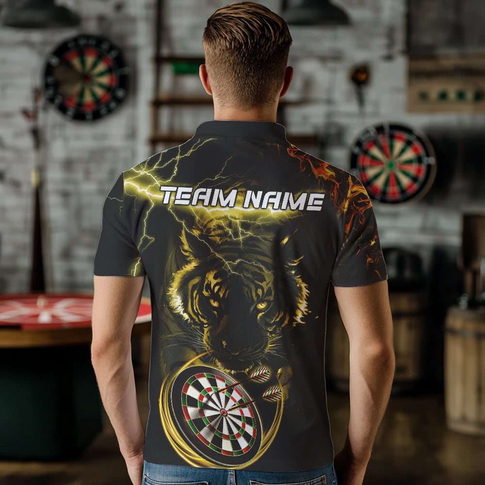 Personalized Yellow Lightning Thunder Storm Tiger Darts Custom Dart Team NQS9465
