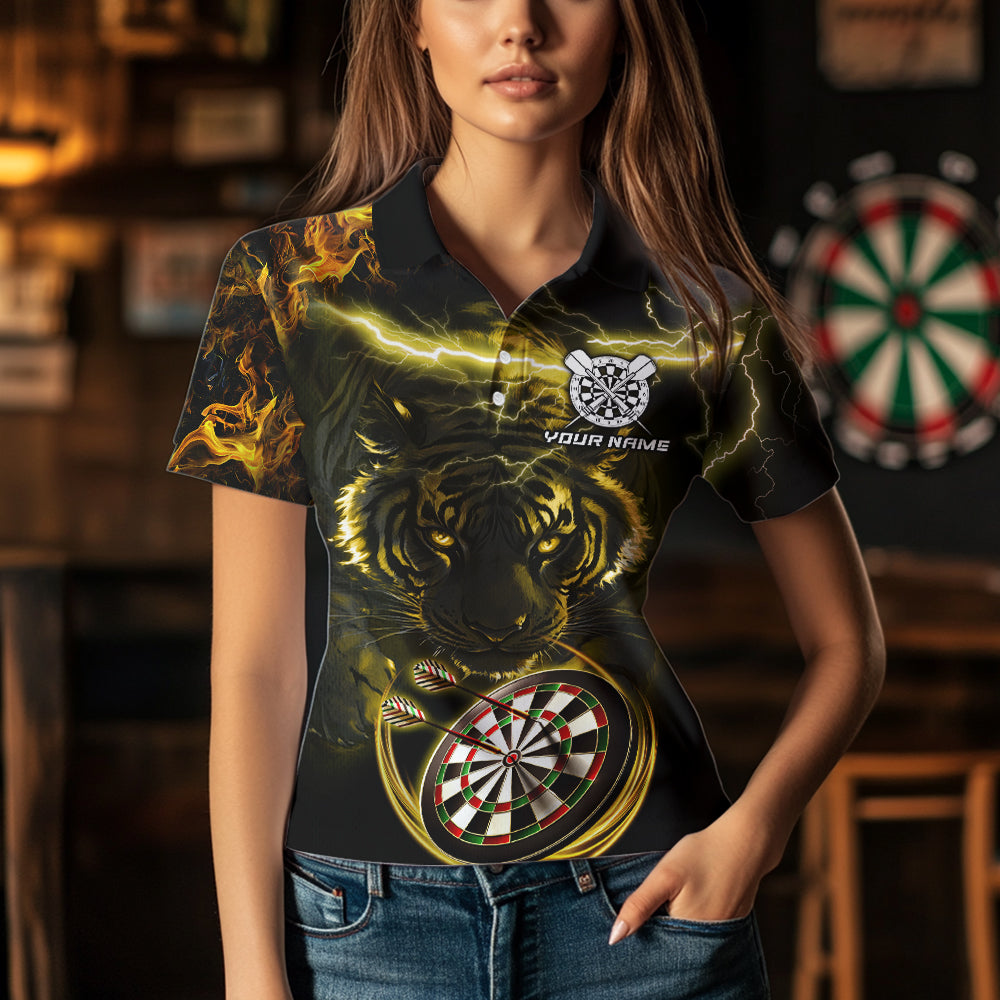 Personalized Yellow Lightning Thunder Storm Tiger Darts Custom Dart Team NQS9465