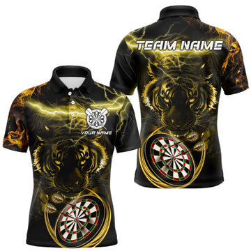 Personalized Yellow Lightning Thunder Storm Tiger Darts Custom Dart Team NQS9465