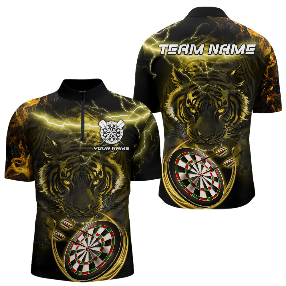 Personalized Yellow Lightning Thunder Storm Tiger Darts Custom Dart Team NQS9465