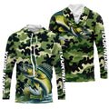 Black Green camo Walleye fishing Custom Long Sleeve Tournament Fishing, Walleye fishing NQS7553