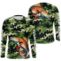Black Green camo Redfish fishing Custom Long Sleeve Tournament Fishing, Red drum fishing NQS7554