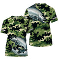Black Green camo Chinook salmon fishing Custom Long Sleeve Tournament performance Fishing NQS7555