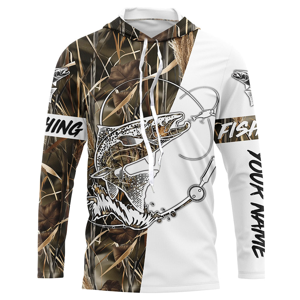 Salmon Tattoo Fishing performance fishing UV protection customize name long sleeves NQS646