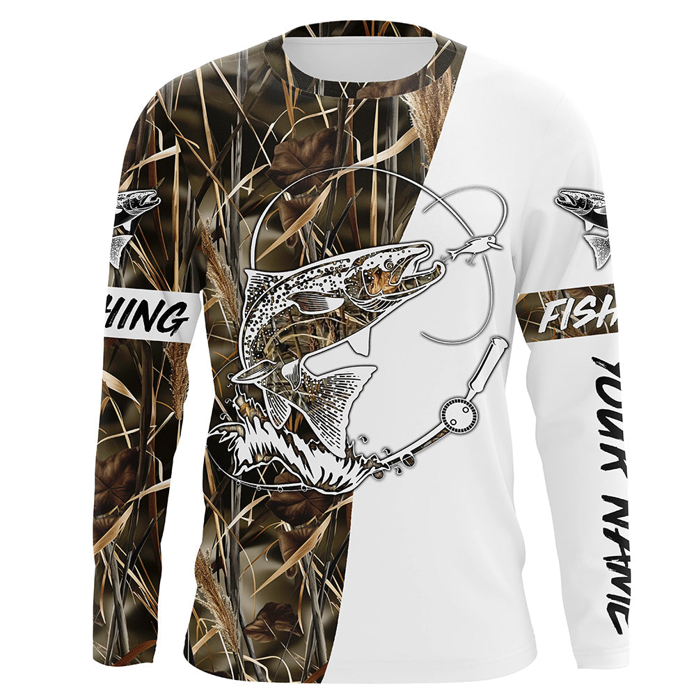 Salmon Tattoo Fishing performance fishing UV protection customize name long sleeves NQS646
